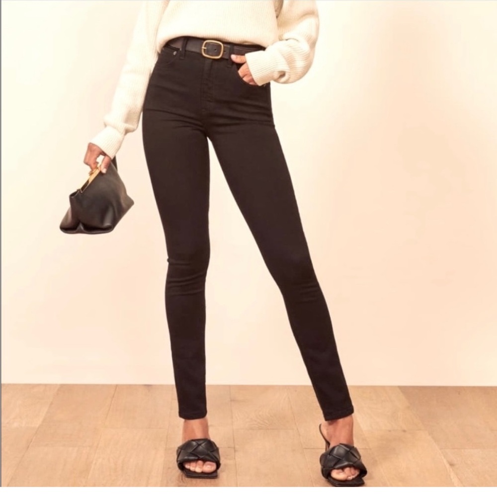 NWT Reformation Black Harper Skinny Jeans for Women - Picture 3 of 7